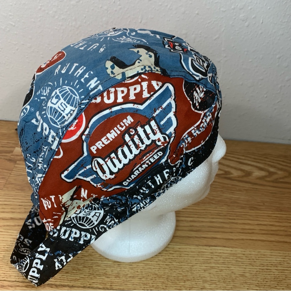 BANDANNA SKULL CAP UNISEX DOUBLE LAYERS TIES & TAIL with pocket
SWEATBAND. OS